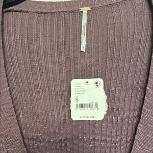 Free people Ribbed Knit Sweater in Mauve long Small